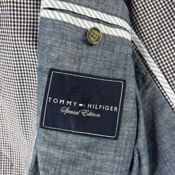 Tommy Hilfiger Sport Coat Blazer Mens Medium Gingham Special Edition Two Button - Picture 10 of 16
